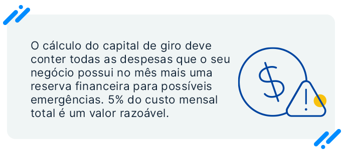 Veja o calculo do capital de giro